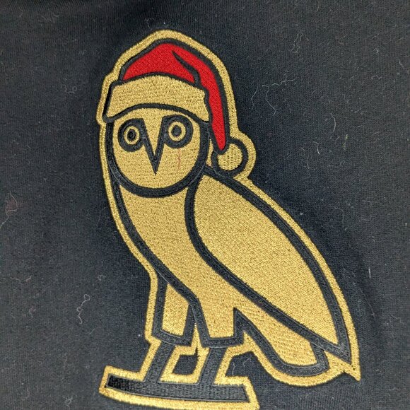 October's Very Own Santa Icon Hoodie Black Gold Red Size 7/8 - Picture 4 of 5